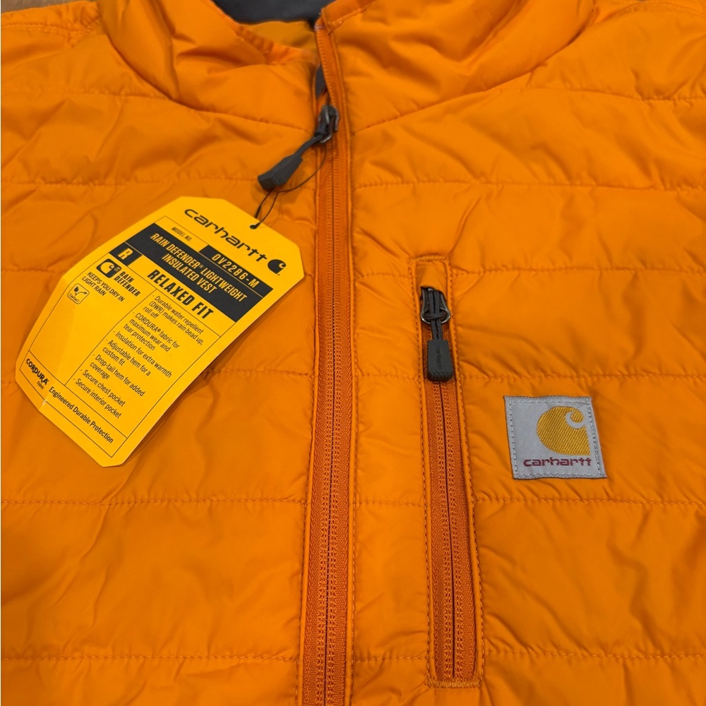 NWT Carhartt Rain Defender Insulated Vest Orange 3XL Relaxed Fit Workwear - Picture 3 of 14